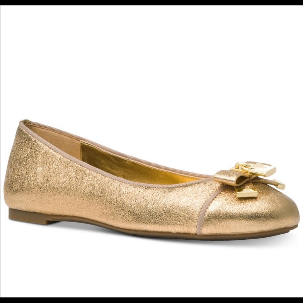 NEW Michael Kors Alice Ballet Gold Flats size 8